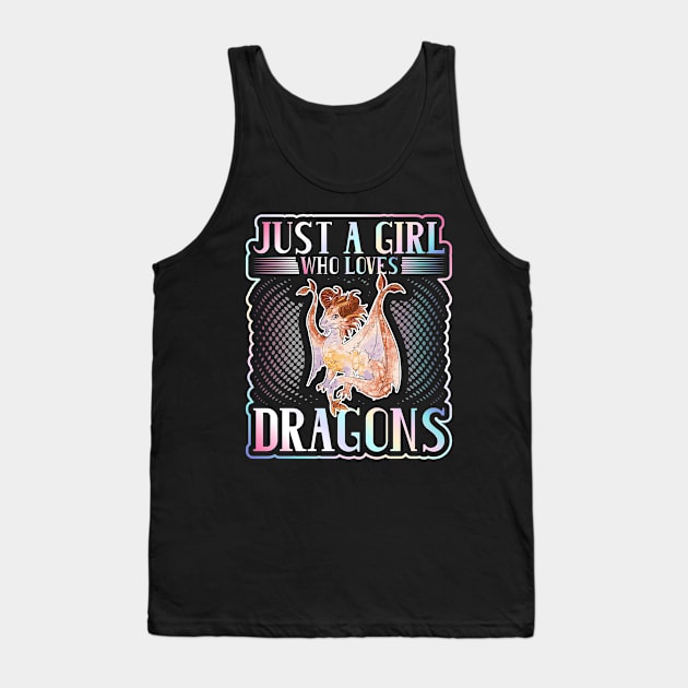 Just A Girl Who Loves Dragons Tank Top by Humbas Fun Shirts